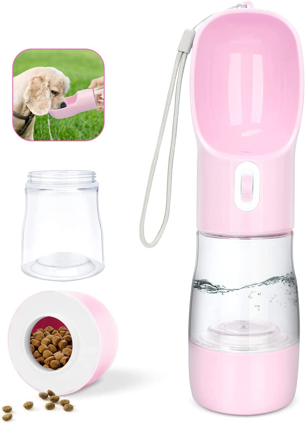 HydroBuddy™ 2-in-1 Portable Dog Water & Food Bottle – Leak-Proof Travel Dispenser