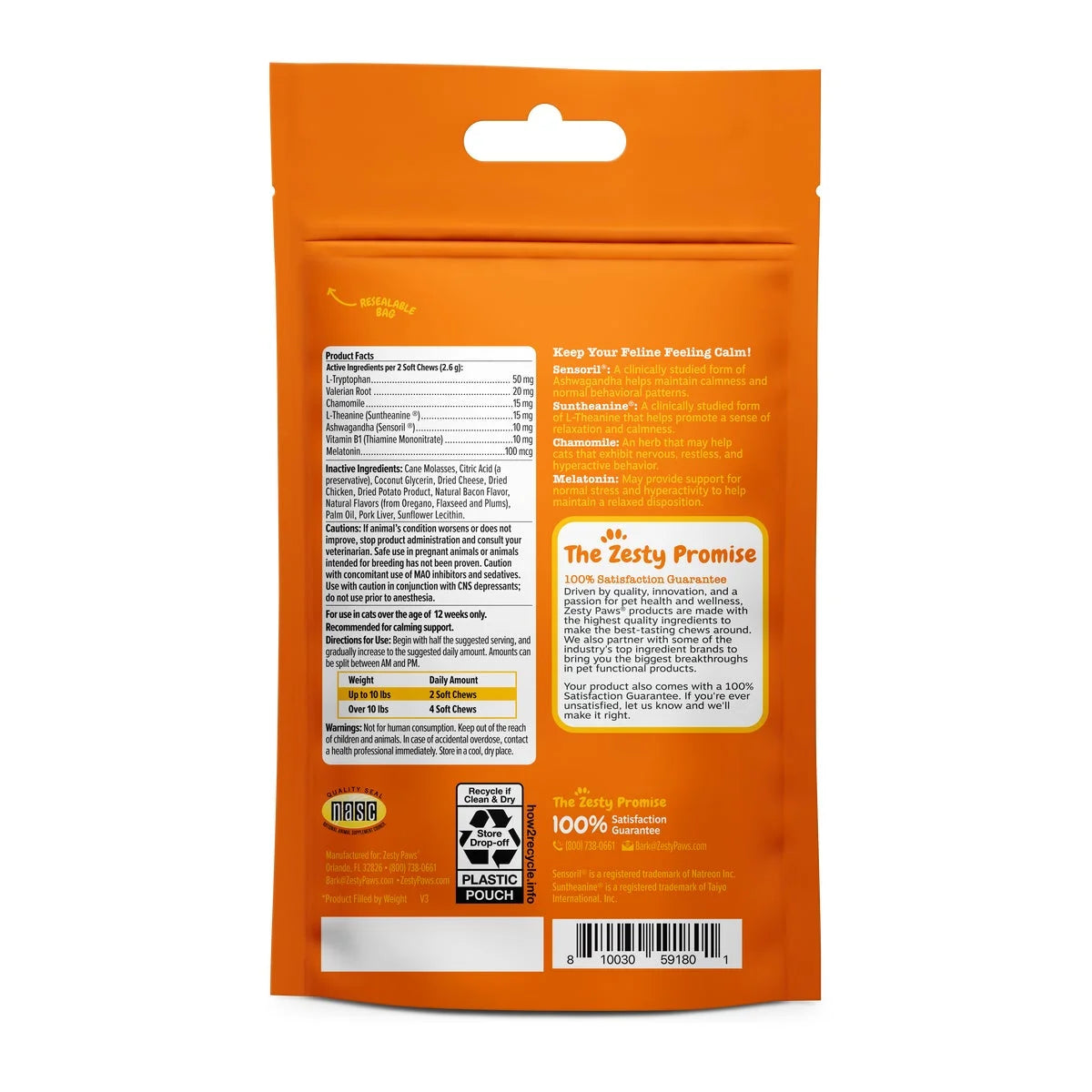 CalmiPaws™ Bacon-Flavored Calming Bites for Cats – Stress & Anxiety Relief Supplement 