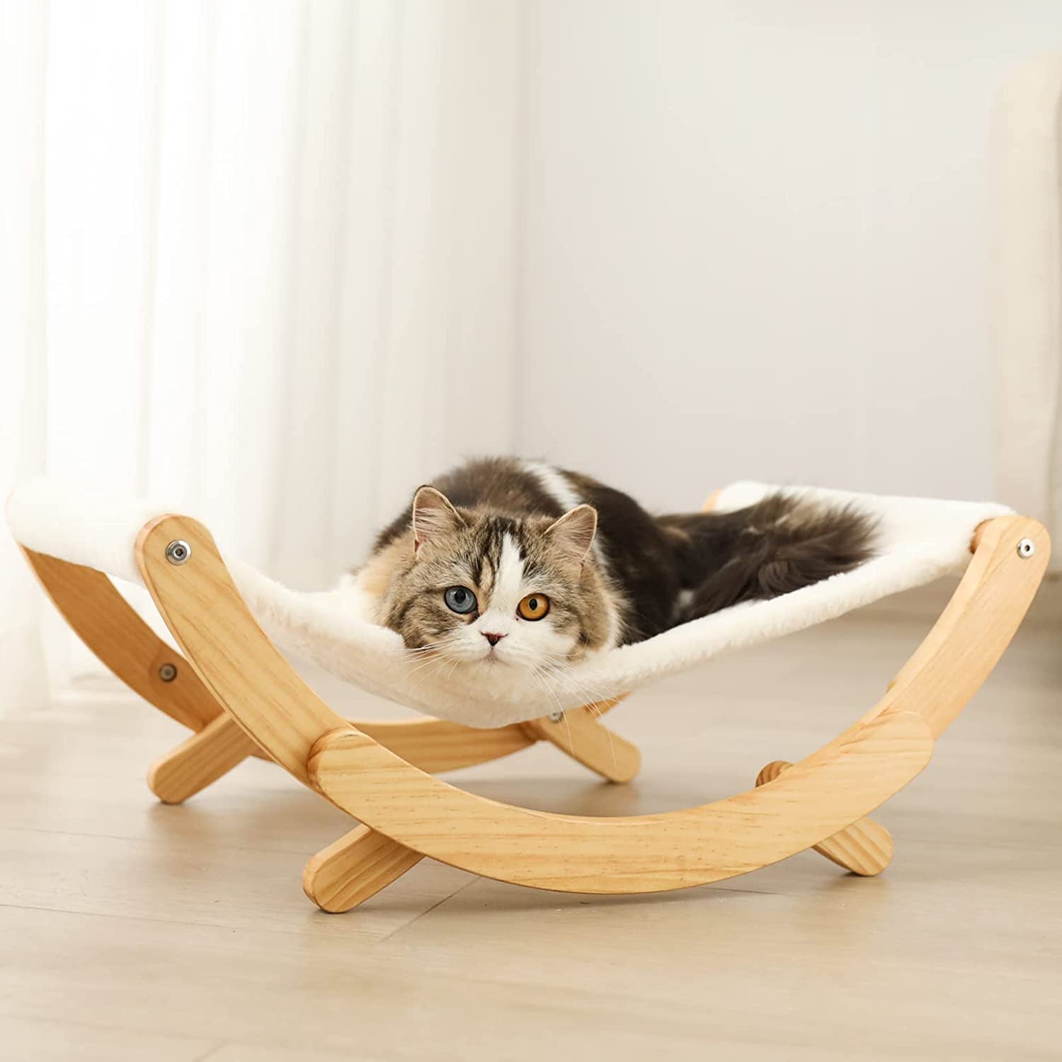 LunaLounger™ Cat Hammock Chair – Elevated Swing Bed for Cats